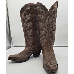 Shyanne Women's High Desert Tall Western Boots in Brown Leather Size 10M Rodeo